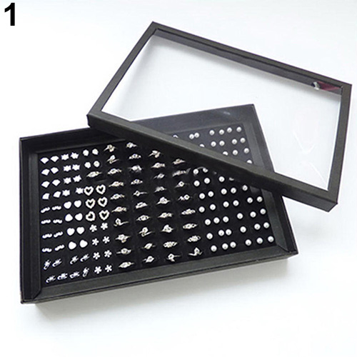 Ring Jewellery Display Storage Box Square Tray Show Case Organiser Earring Holder