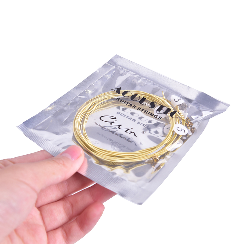 Greenwind 6pcs/set Universal Acoustic Guitar String Brass Hexagonal Steel Core Strings For