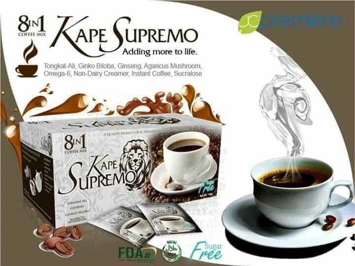 JC Premiere Kape Supremo (7.5grams X 20 sachets) 8in1 Sugar Free All Natural Instant Coffee w