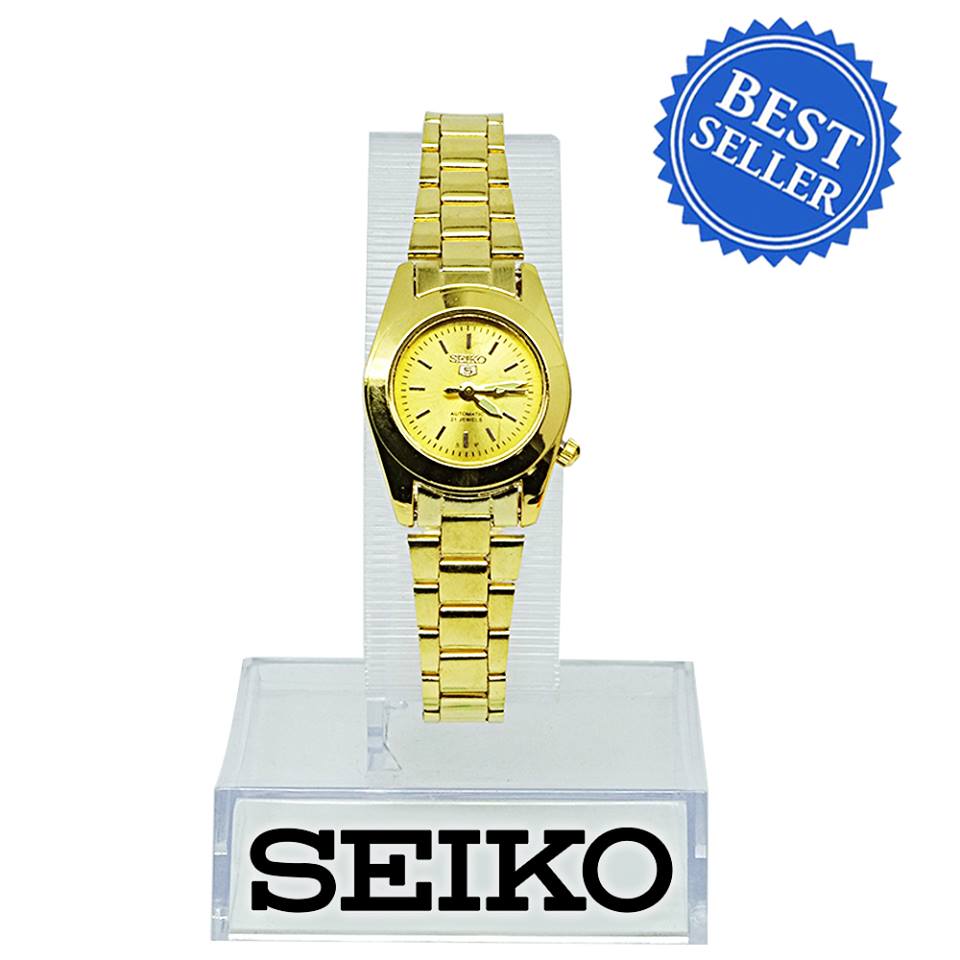 Seiko Gold Dial Gold Plated Stainless Steel Watch for Women | Lazada PH