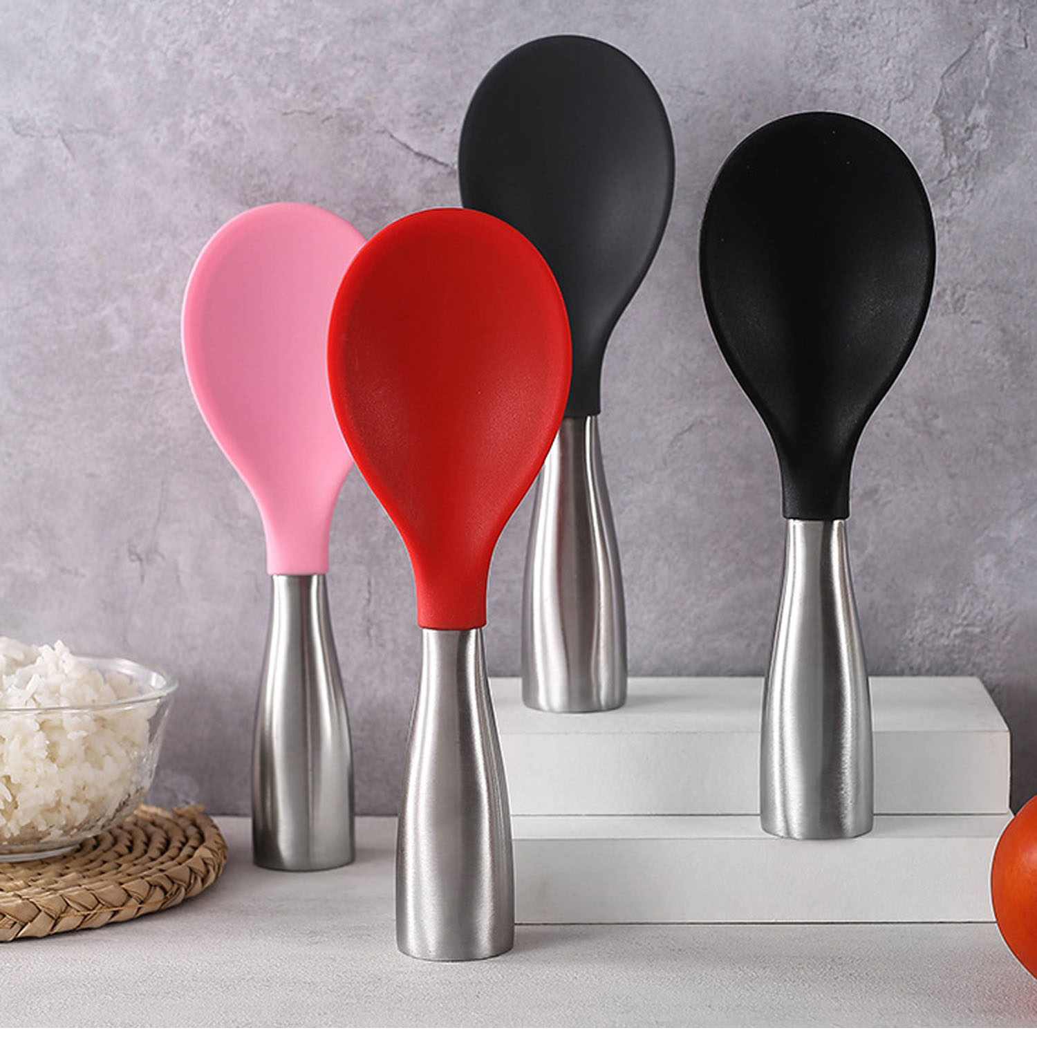 Rice Paddle Heat Resistant Silicone Rice Spoon Scoop NoStick Rice