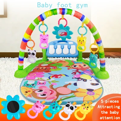 Baby Pedal Piano Fitness Frame With Music 0-1 Year Old Early Education Toy Crawling Blanket