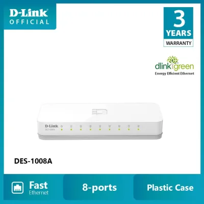 ™ D-Link DES-1008A 8-Port Fast Ethernet Desktop Switch In Plastic Casing