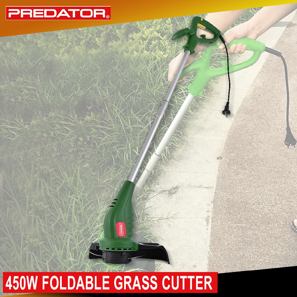 OSHIMA Foldable Corded Electric Grass Trimmer For Lawnmowing And Heavy