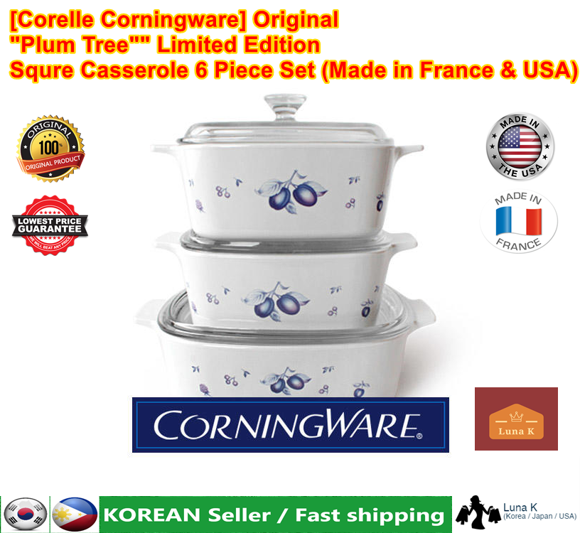 [Corelle Corningware] Original "Plum Tree"" Limited Edition Squre