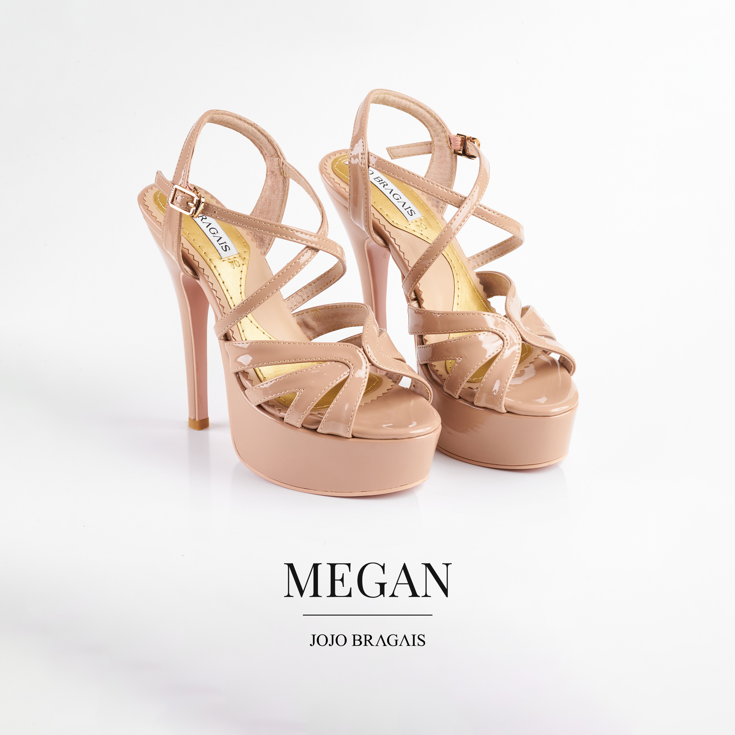Jojo Bragais Megan Nude-Glossy 5-Inch High Heels | Pageant Heels