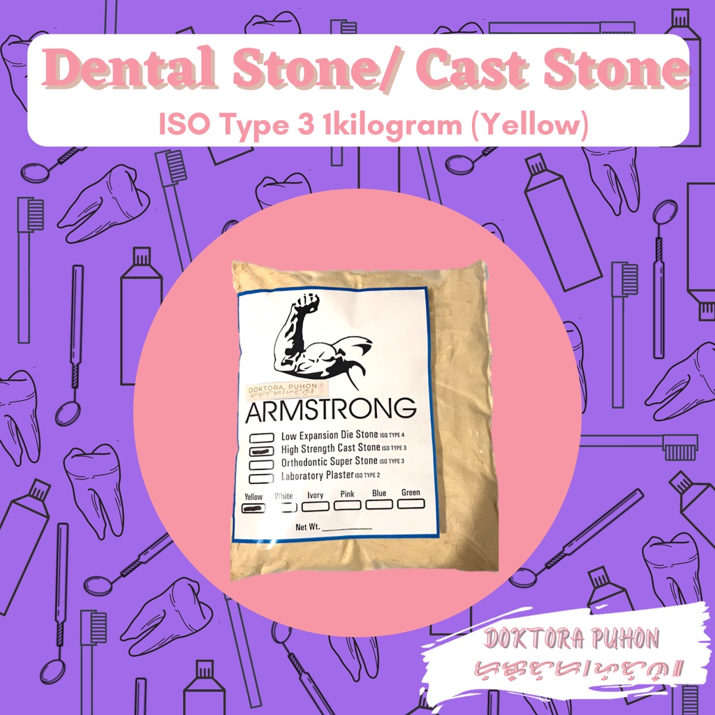 ARMSTRONG DENTAL STONE/ CAST STONE ISO TYPE 3 1KG (Yellow) Lazada PH