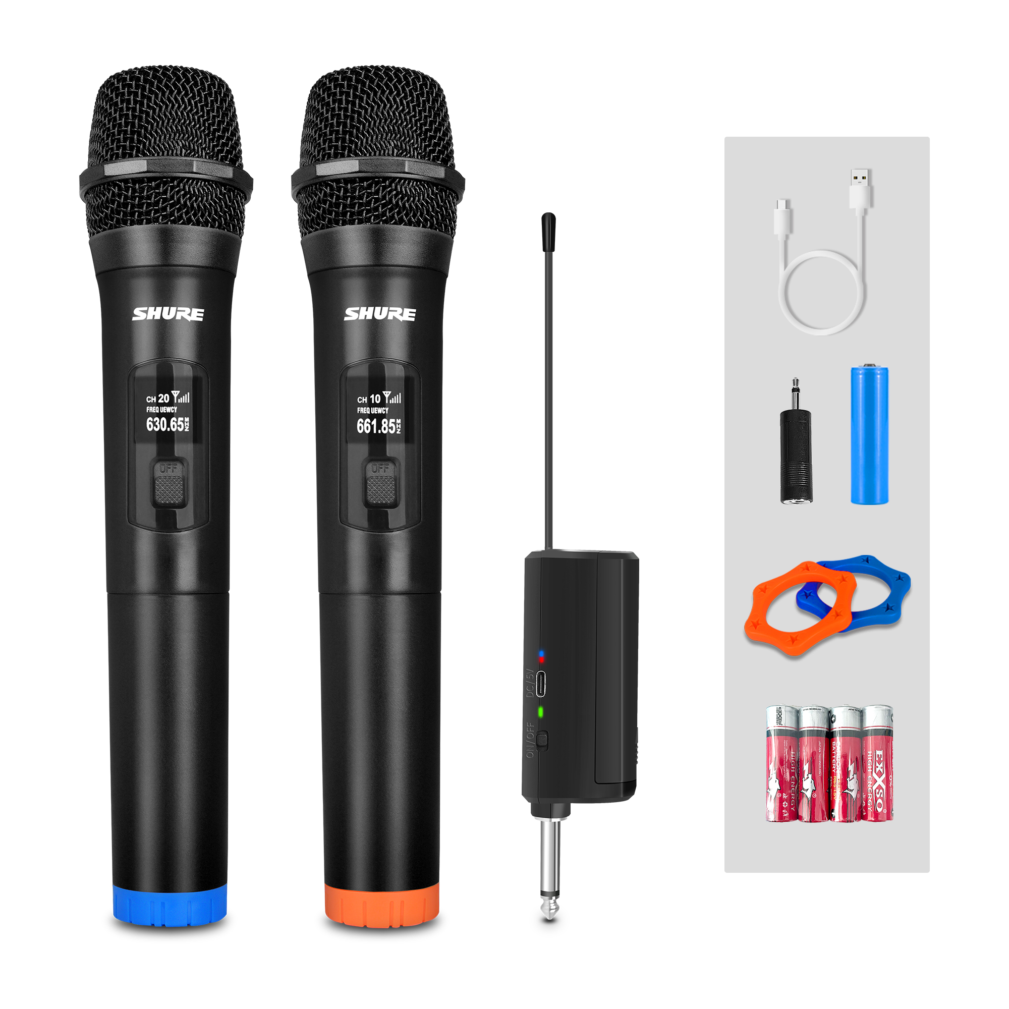 Shure Wireless Microphone QLX68 Dual Handheld Mic with Receiver for