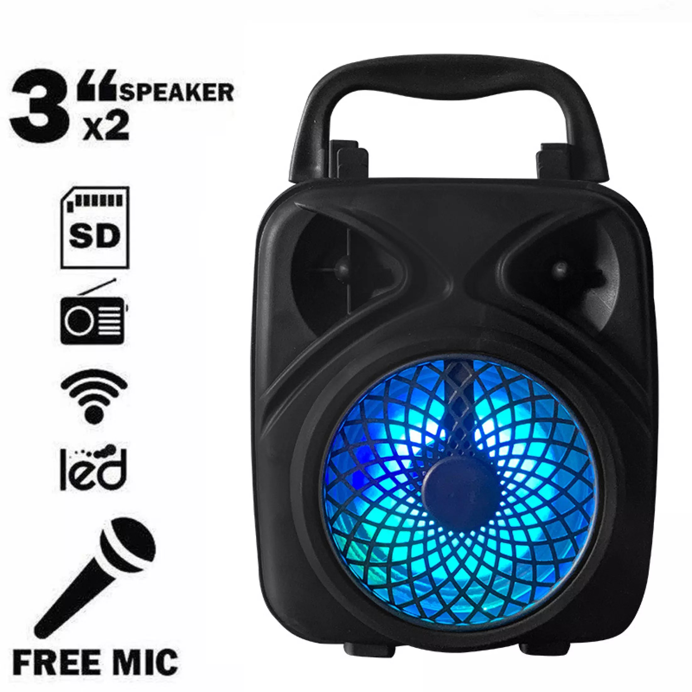 3inch Rechargeable Portable Karaoke Bluetooth Speaker With Mic kts1619