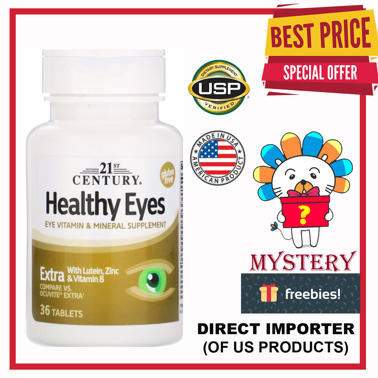 21st Century Healthy Eyes - Extra With Lutein, Zinc And Vitamin B 36 ...