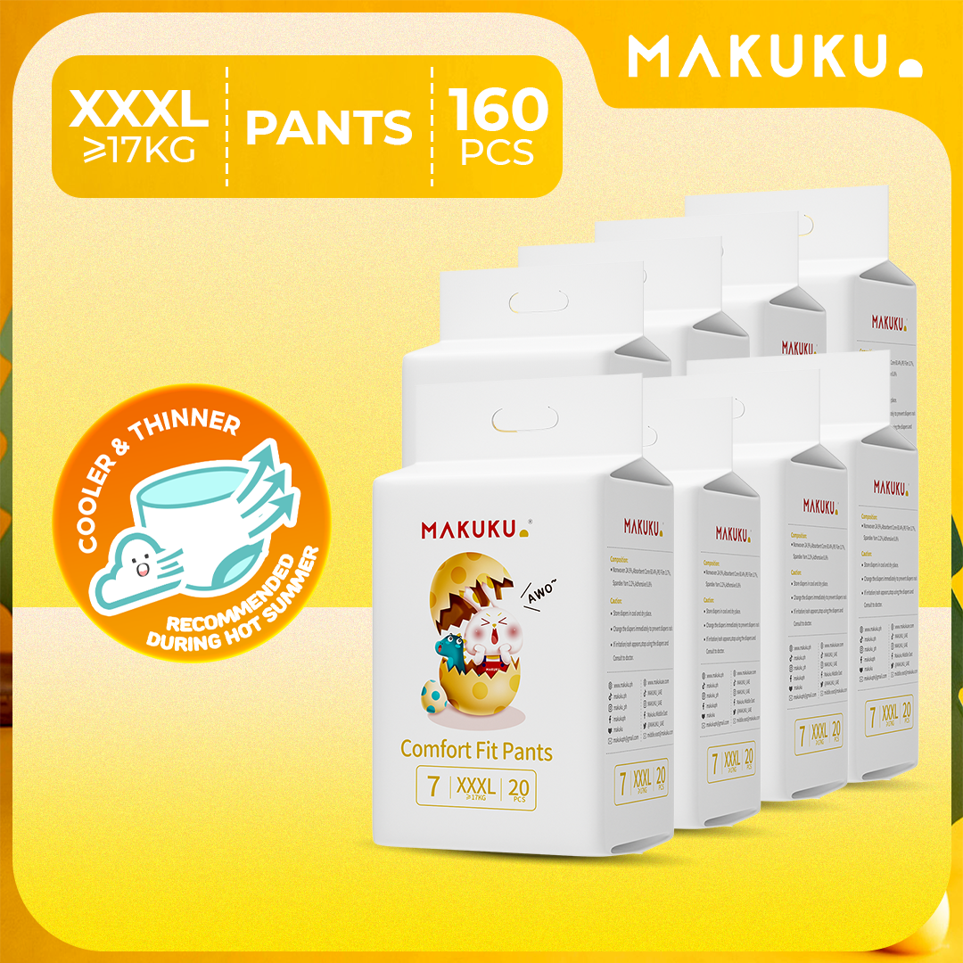 MAKUKU Comfort Fit Diaper Pull Up Pants XXXL 20s Soft and Dry Ultra-Thin  Baby Diaper Pack of 8,Super Absorbent, Fast Drying Diaper and No Leaks  Diaper