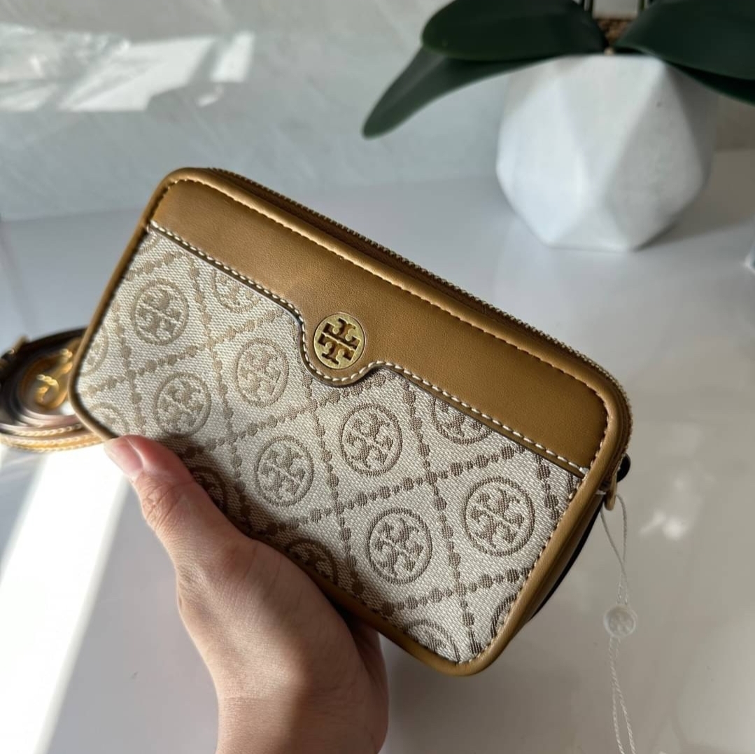 Jual Tory Burch 82240 T Monogram Jacquard Double Zip Mini Bag - Kab.  Tangerang - Factoryoutletstore