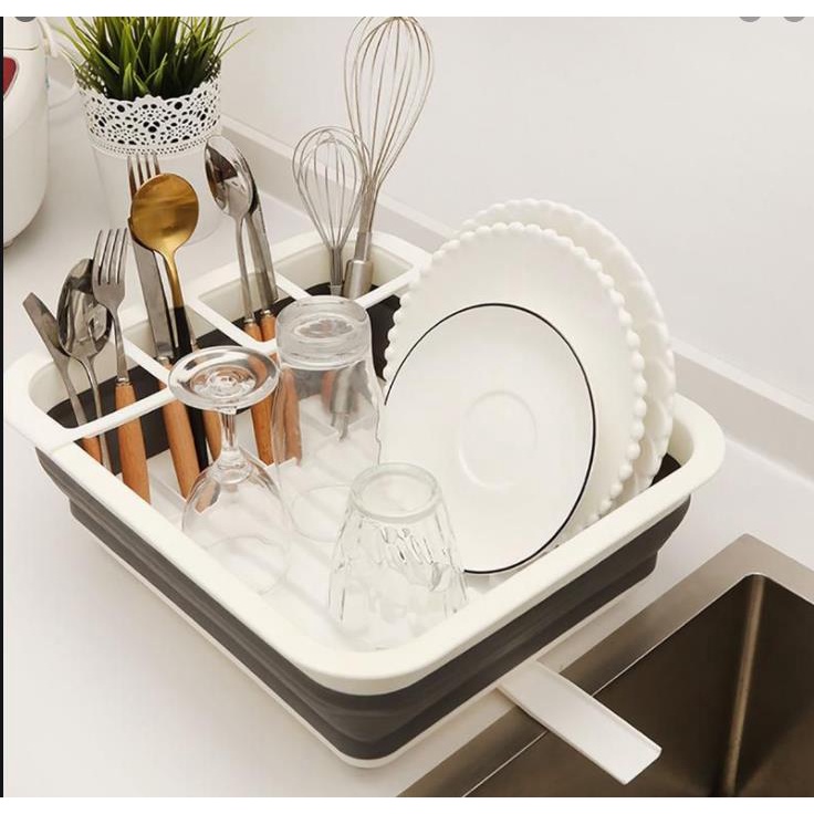 MINI888 Foldable Dish Rack Plates Drying Rack Kitchen Storage Bowl