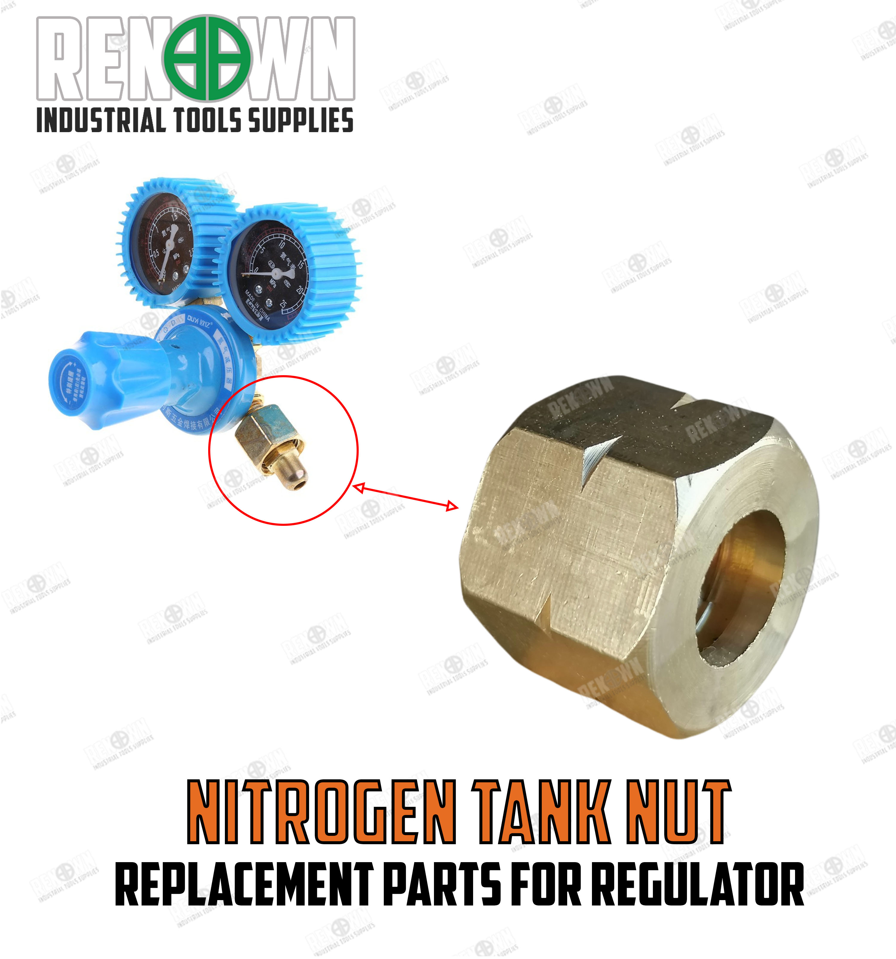 Nitrogen Tank nut for Nitrogen regulators (Regulator Replacement Parts