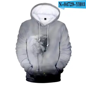 wolf design hoodie