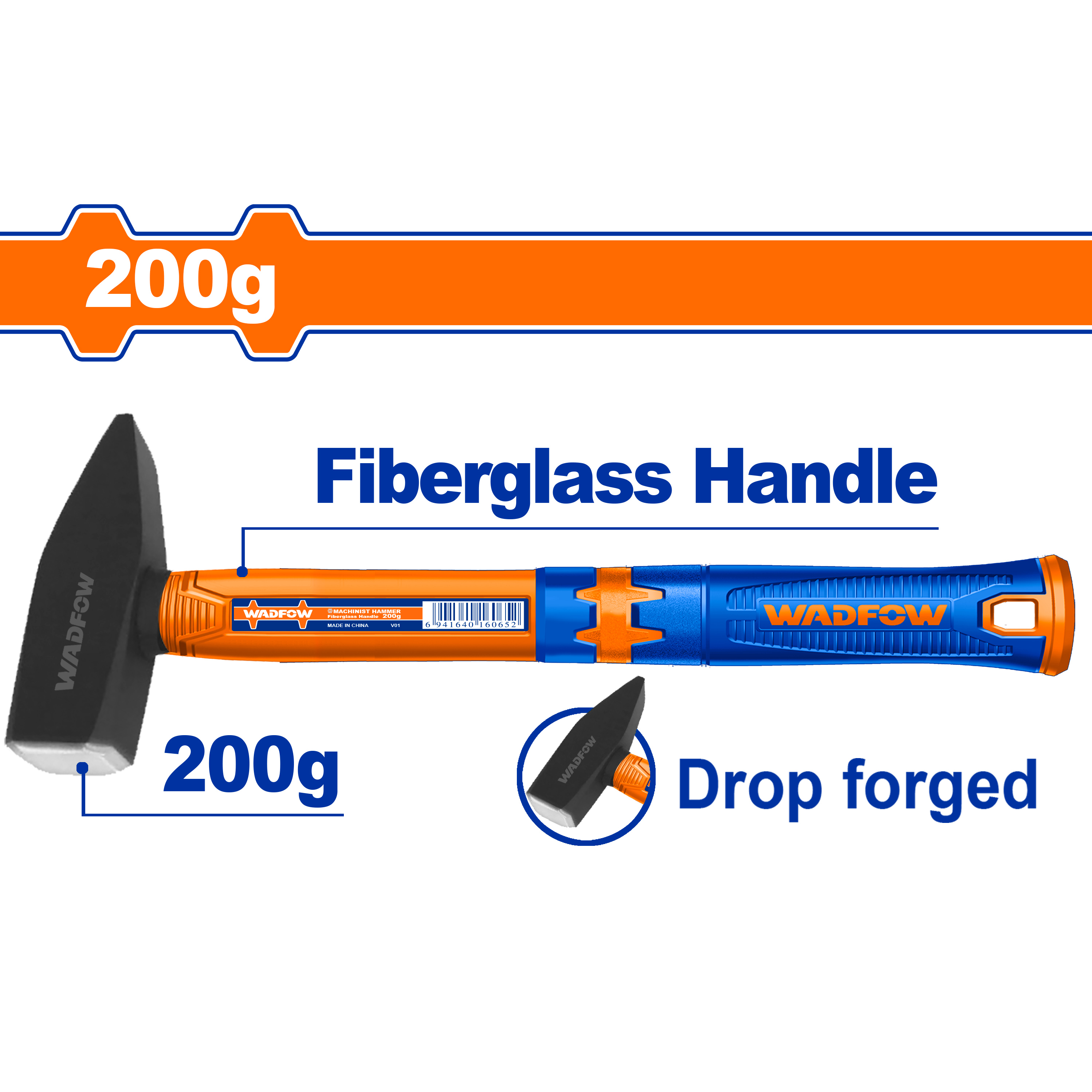 Wadfow Tools Original 100g2000g Carbon Steel Hammerhead