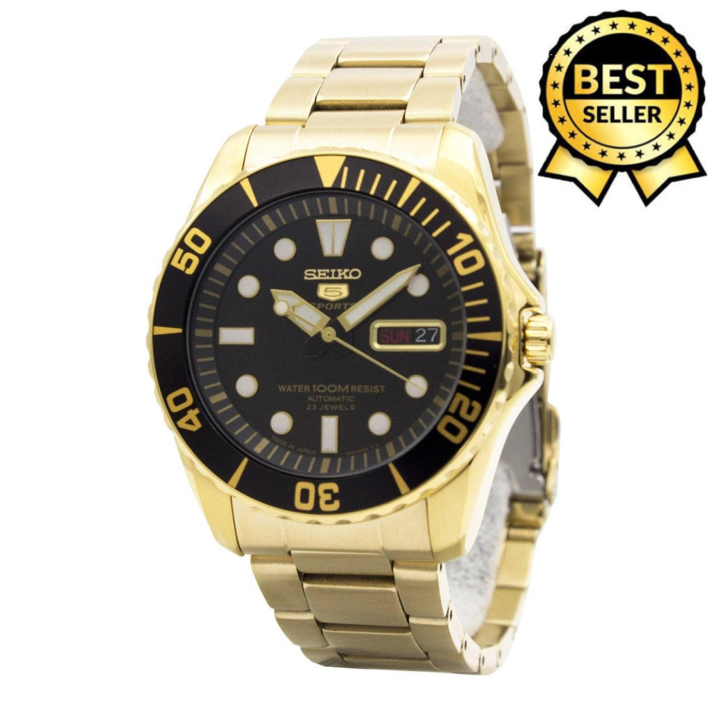 Seiko Sub SNZ Expensive 5 23 Jewels Water Resist Day & Date Auto Hand  Movement Gold Black Men's Watch | Lazada PH