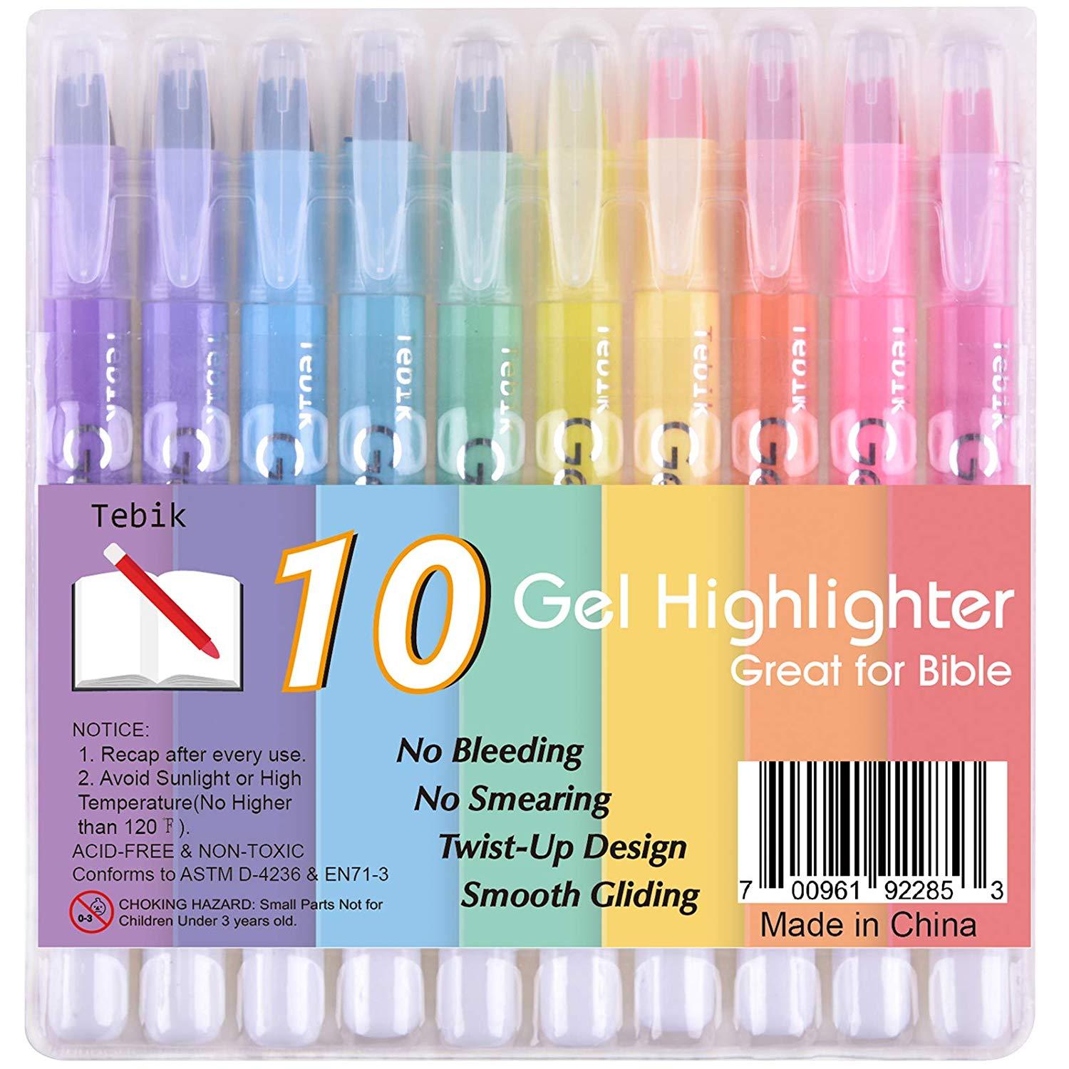 Mr. Pen Bible Journaling Kit, 18 Pack - 10 Gel Highlighters, 8 No Bleed  Pens, Bible Pens and Highlighters, No Bleed, Gift