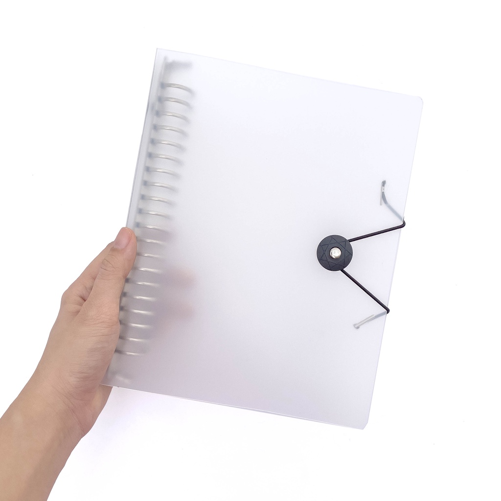 Loose Leaf Binder Notebook A5 with Elastic / Garter (20holes) Frosted