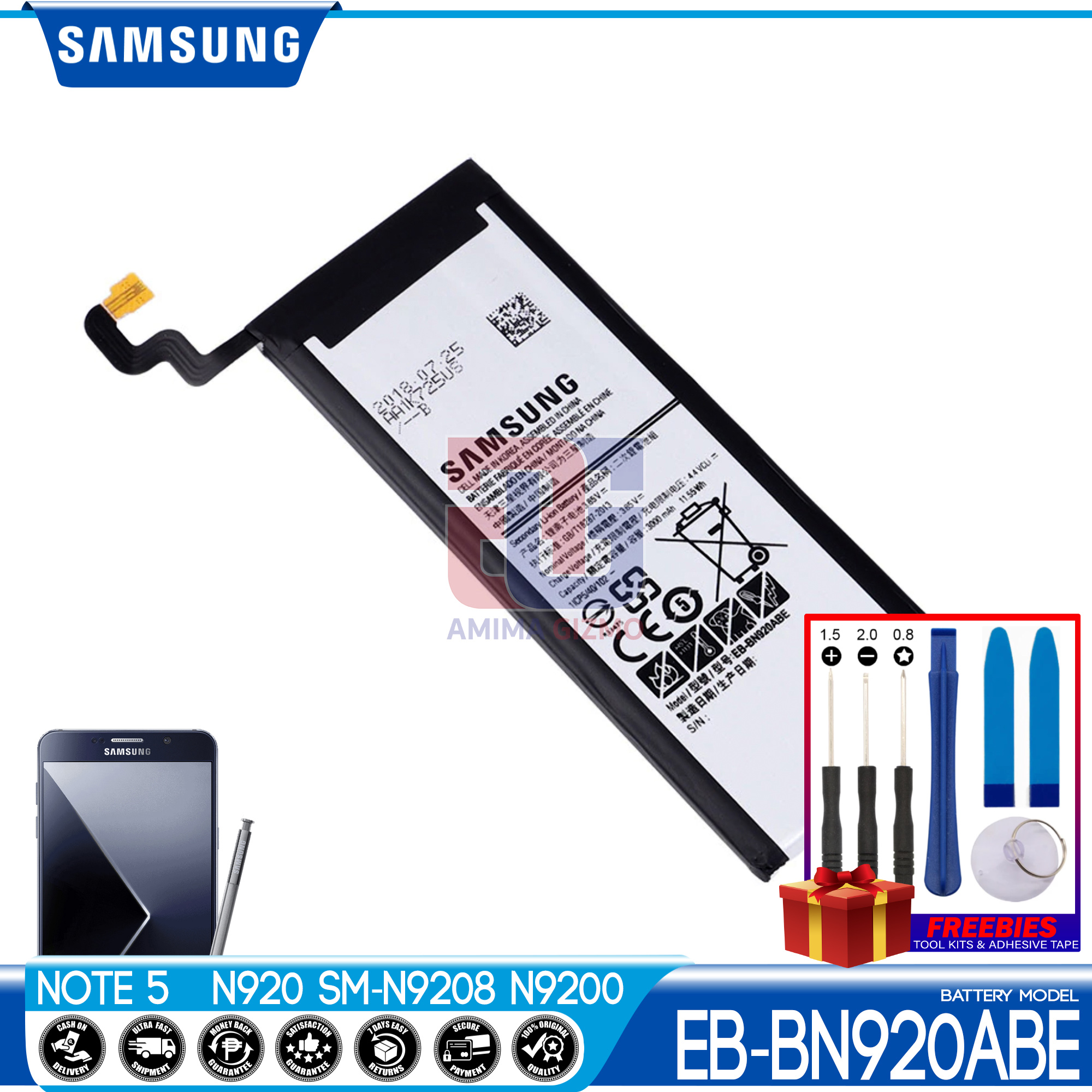 Kit outils/outils/N9200 EB-BN920ABE Batterie interne compatible avec Samsung Galaxy Note 5 