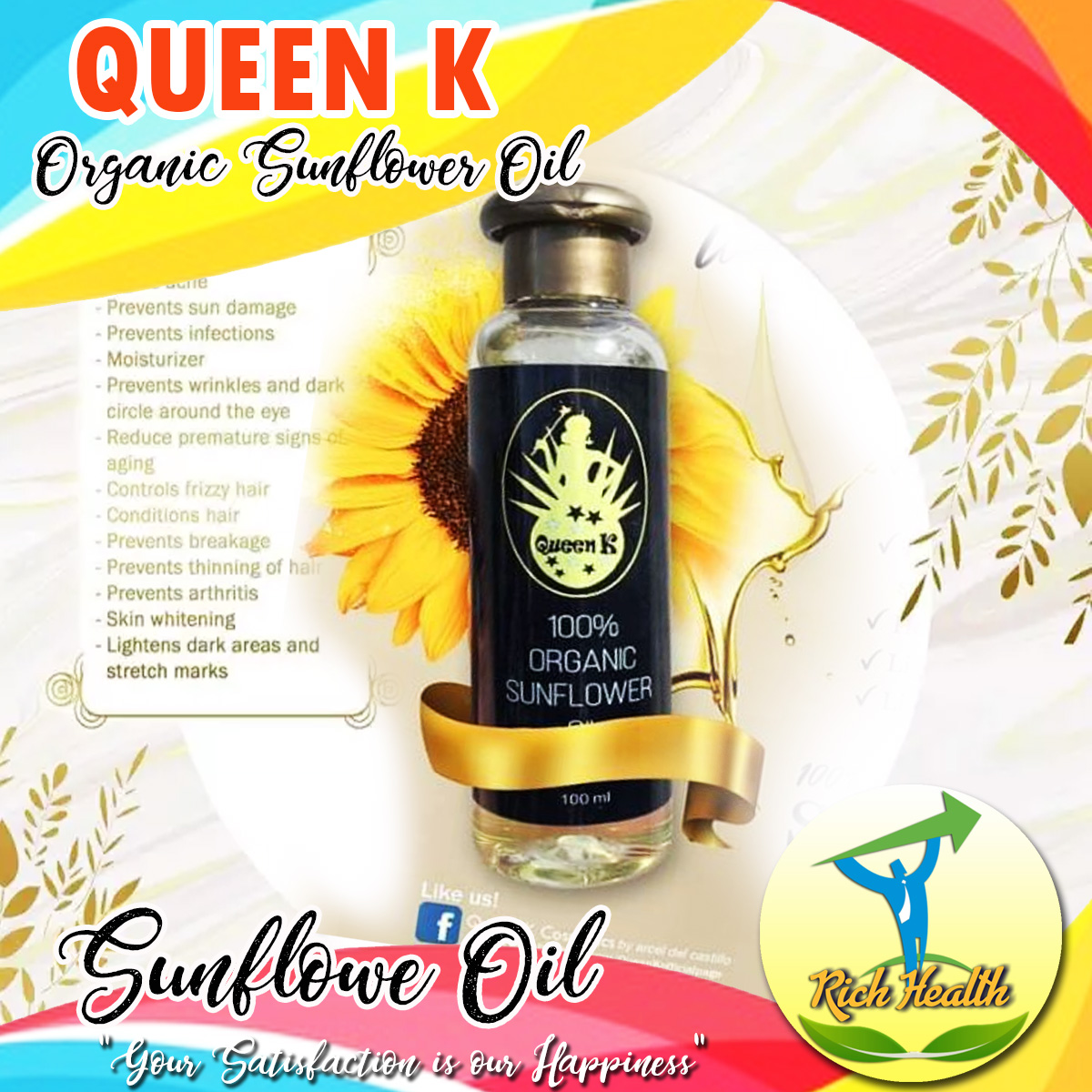 Queen K SUNFLOWER OIL (100 Organic Sunflower Oil) Lazada PH