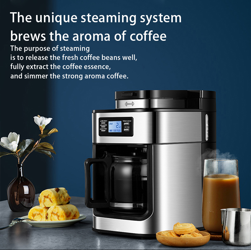 Semi-automatic Coffee Machine Commercial Coffee Maker Automatic Grinding  Adjusting Microcomputer Temperature Control System - Coffee Makers -  AliExpress