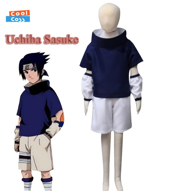 Anime Naruto Uchiha Sasuke Cosplay Costume Kids Adults Loose Outfits Full  Set