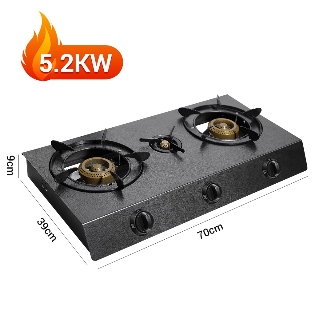 Gas stove 3 burner gas stove desktop 4.0KW firepower design energy saving and high efficiency