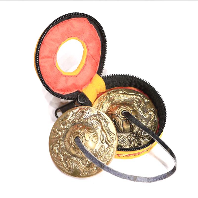 Yoga Cymbals Brass Cymbal Bell Chimes Tibetan Buddhist Style Tingsha Meditation Yoga Accessory Instrument Cymbals