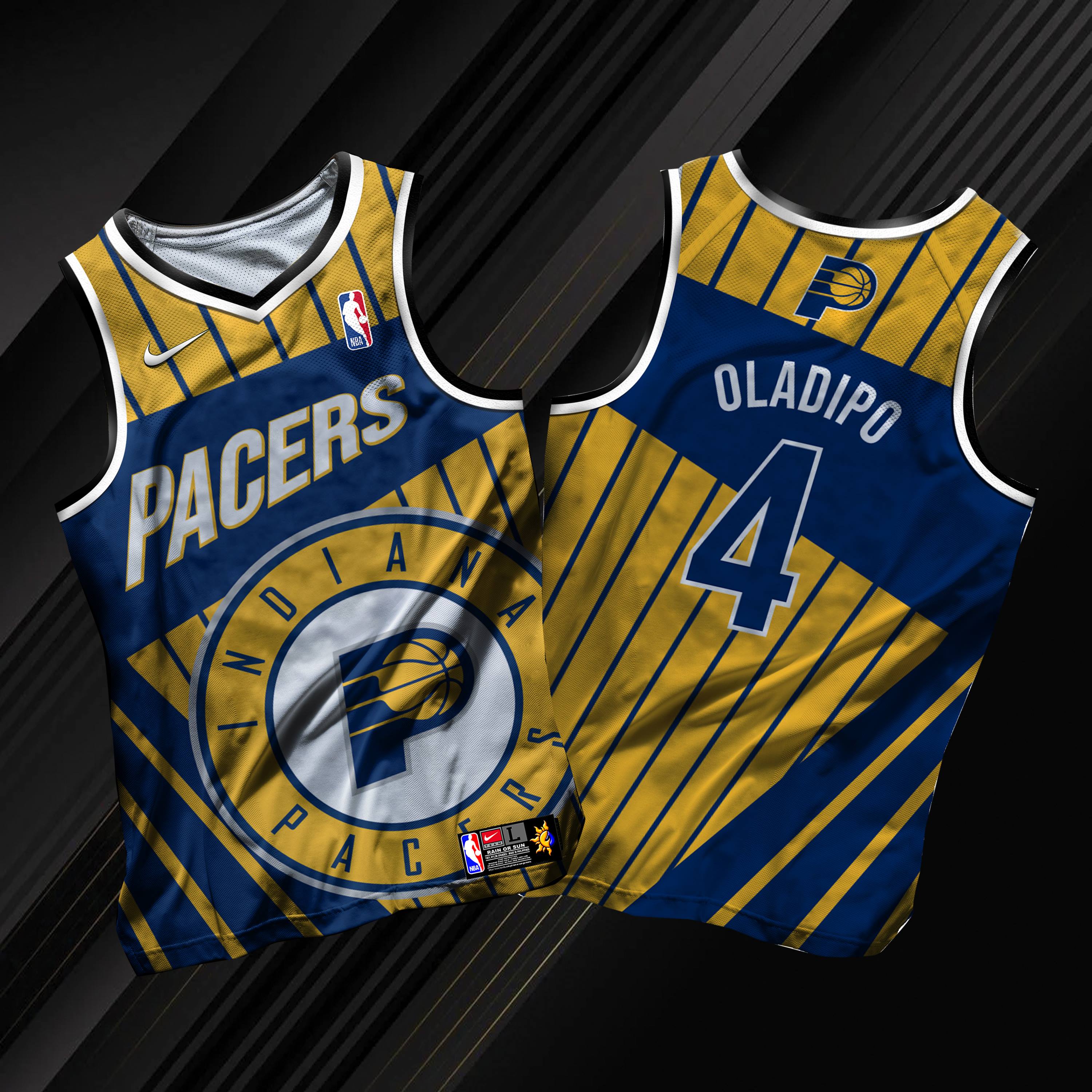 Men 4 VICTOR OLADIPO Jersey Yellow Gold Indiana Pacers Jersey