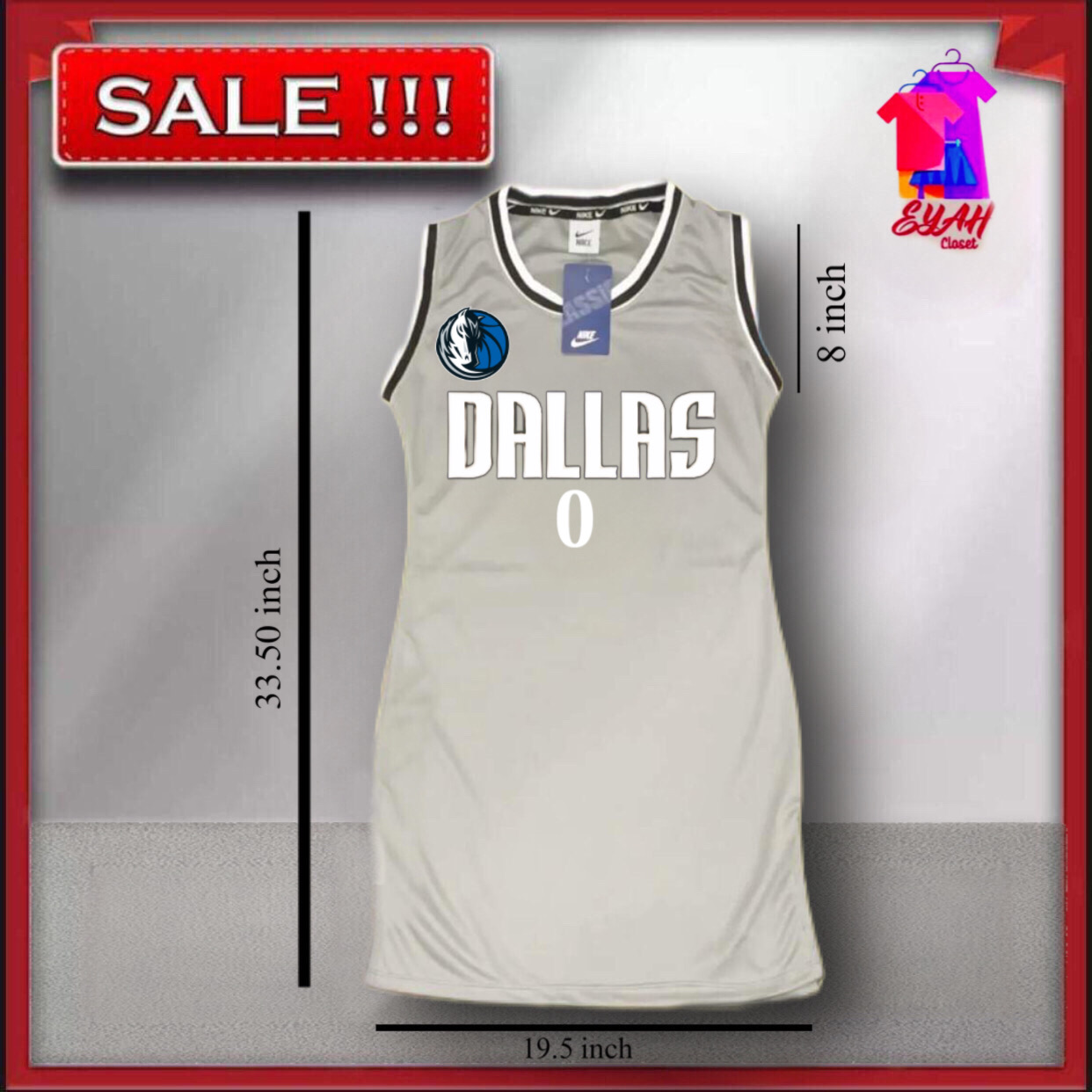 RANGERS SLIT NBA JERSEY DRESS FOR WOMEN SMALL TO XTRA-LARGE