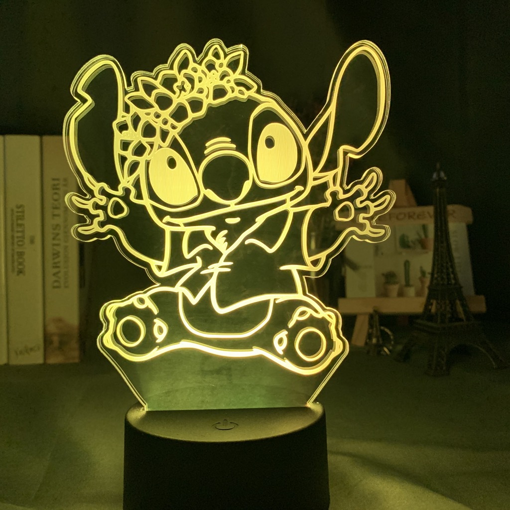 Stitch Anime Led Night Light Dropshipping Acrylic 3D Lamp Bedroom Kids Gift  Lilo & Stitch Birthday Gift - AliExpress