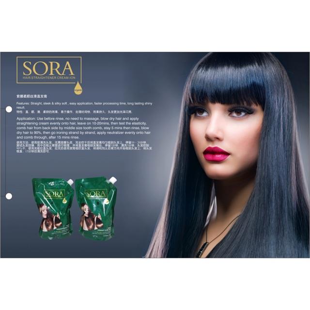 HOT SALE! ℗♞ Sora Organic Hair Rebonding Rebond Cream Set Straightener