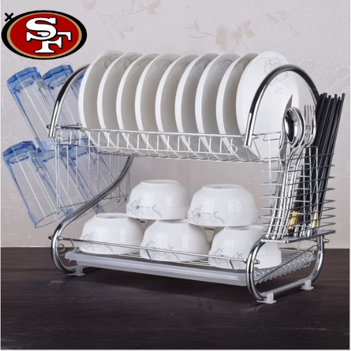 lagayan ng plato New Arrival 2 Layer Stainless Dish Drainer Rack