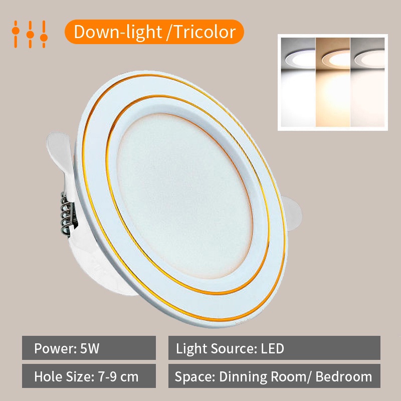 LED Tricolor Downlight Ceiling Light Nordic Solid Wood Macron LED ...