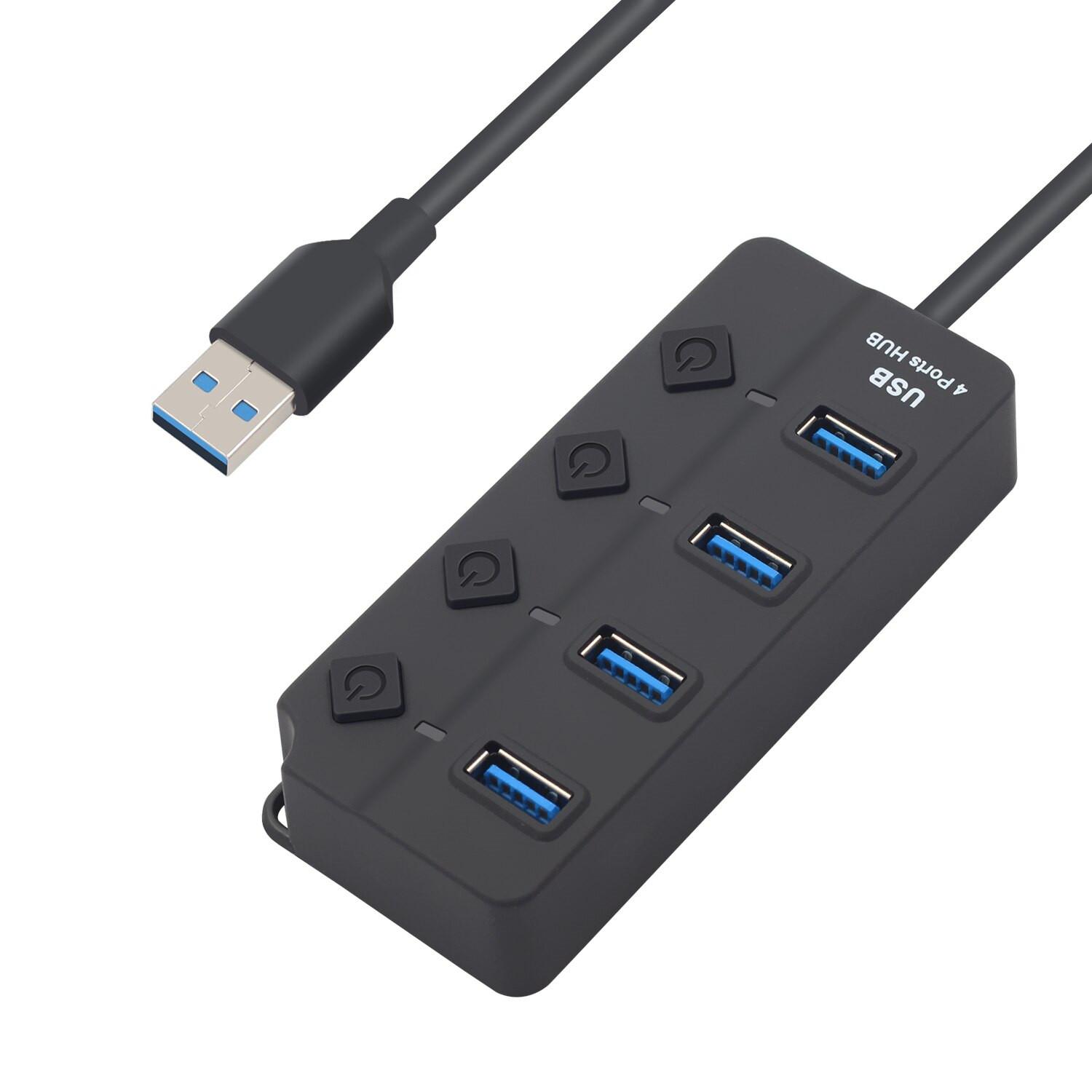 AROPANA USB 3.1 Gen 1 /USB 3.0 High Speed 5Gbps Hub for Laptop 4 Port  Portable Adapter with Individual Power ON/Off Switch and Individual Blue  LED Indicators Multi-Port - Buy AROPANA USB