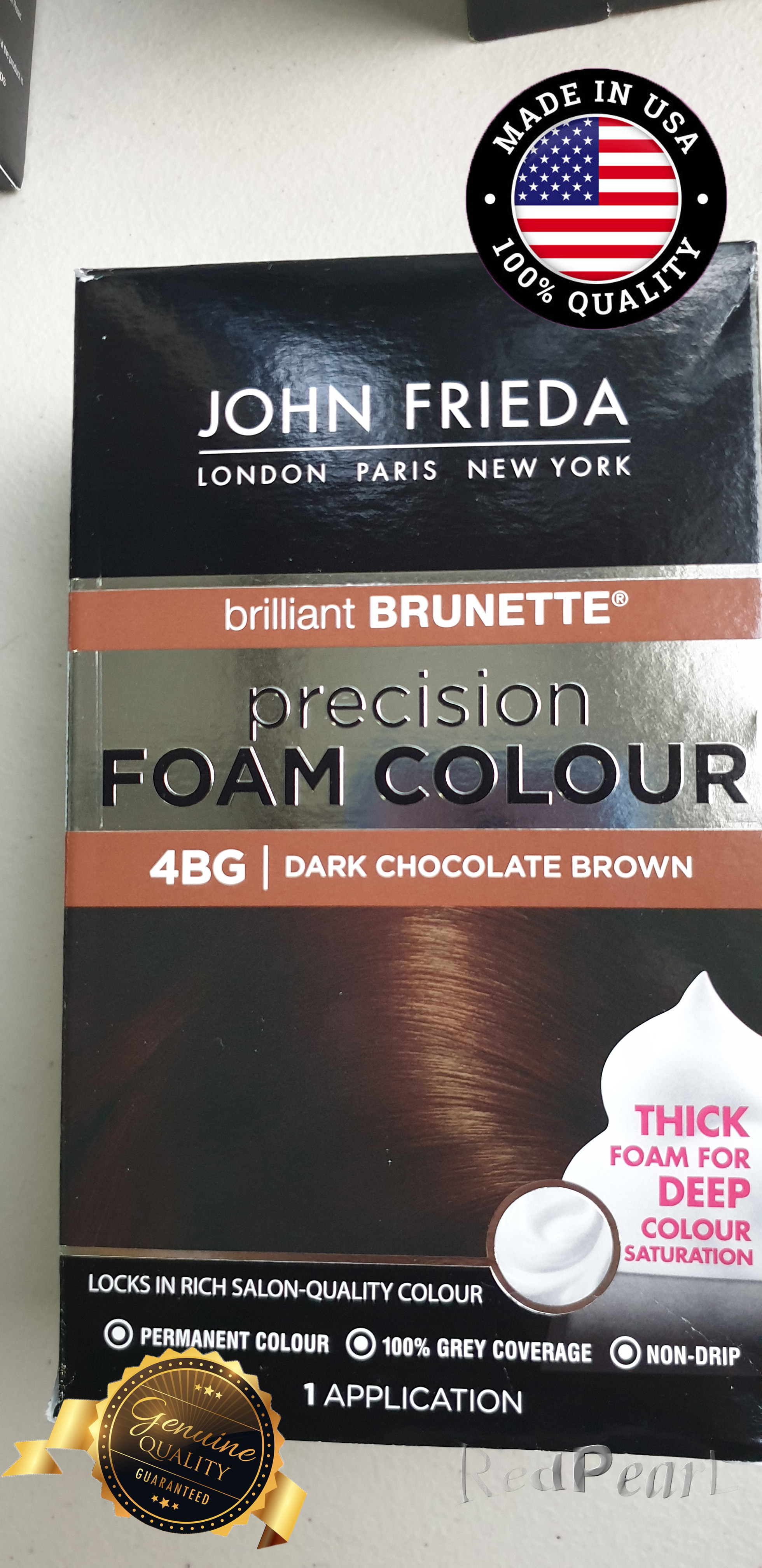 JOHN FRIEDA PRECISION FOAM COLOUR 4GB DARK CHOCOLATE BROWN PERMANENT HAIR COLOR LAST 2MONTHS