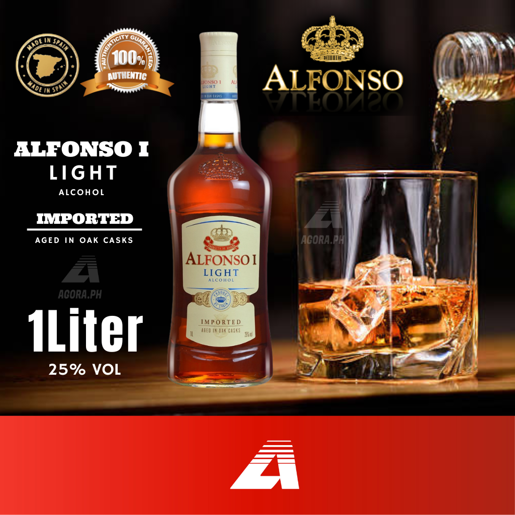 Alfonso I Light Alcohol Imported Spirit Drink 1L Product of Spain
