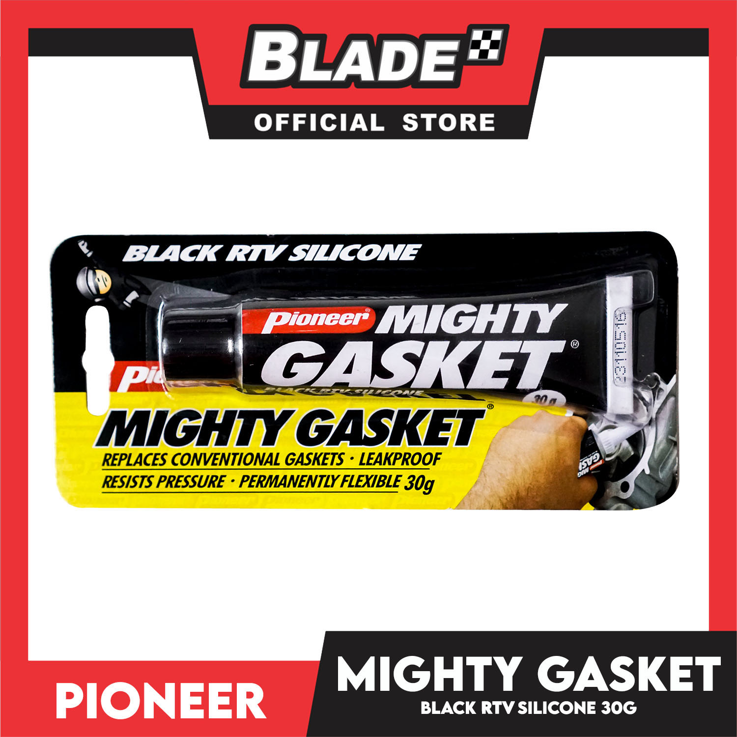 Pioneer Mighty Gasket Black RTV Silicone 30g Replaces Conventional