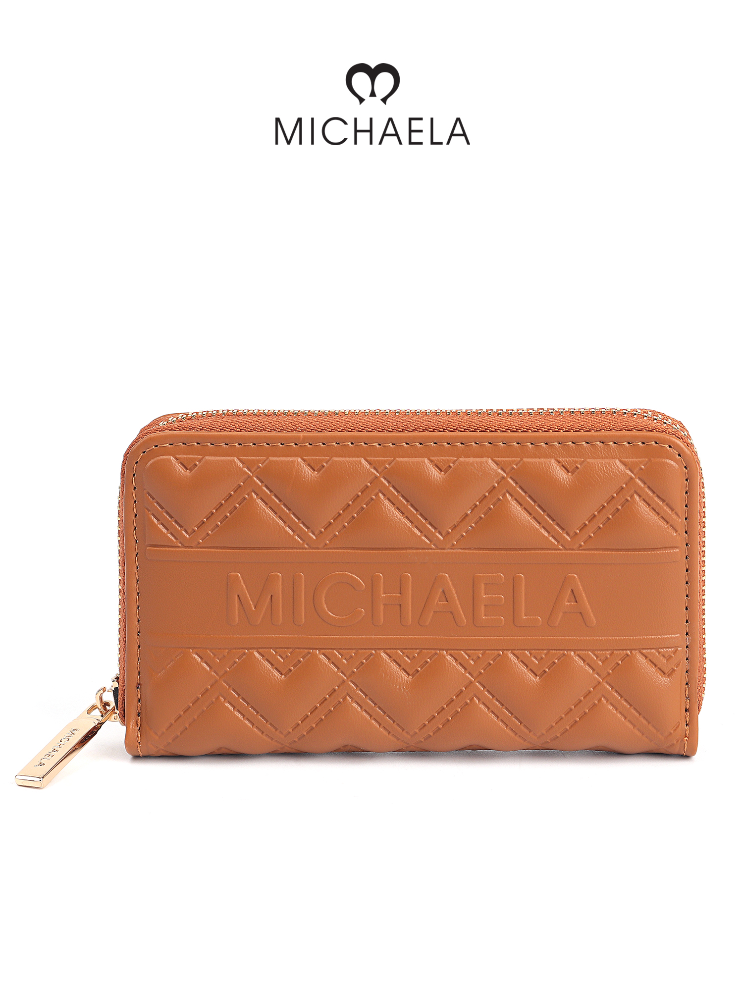 Michaela Womens Small Zipper Wallet Crocodile Zipper Short Wallet