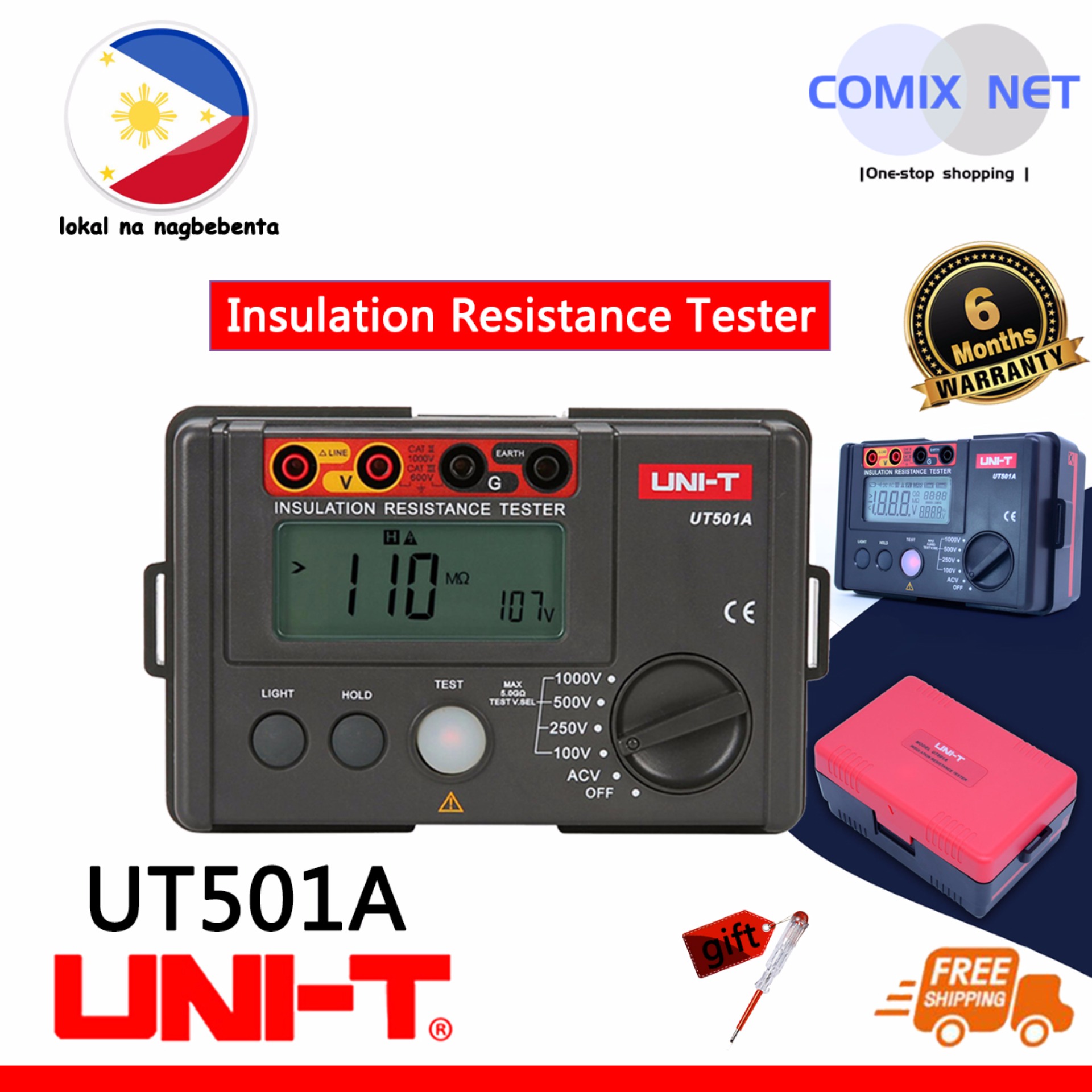 UNI-T UT501A 1000V megger Insulation earth ground resistance meter Megohm Tester