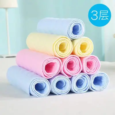 10PCS Reusable baby Diapers Cloth Diaper Inserts 1 piece 3 Layer Insert 100% Cotton Washable Baby Care Products