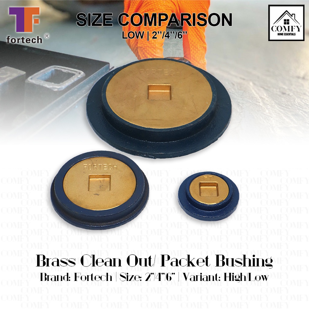 Fortech HEAVY DUTY Brass Clean Out High / Low Packet Bushing 2"/4"/6