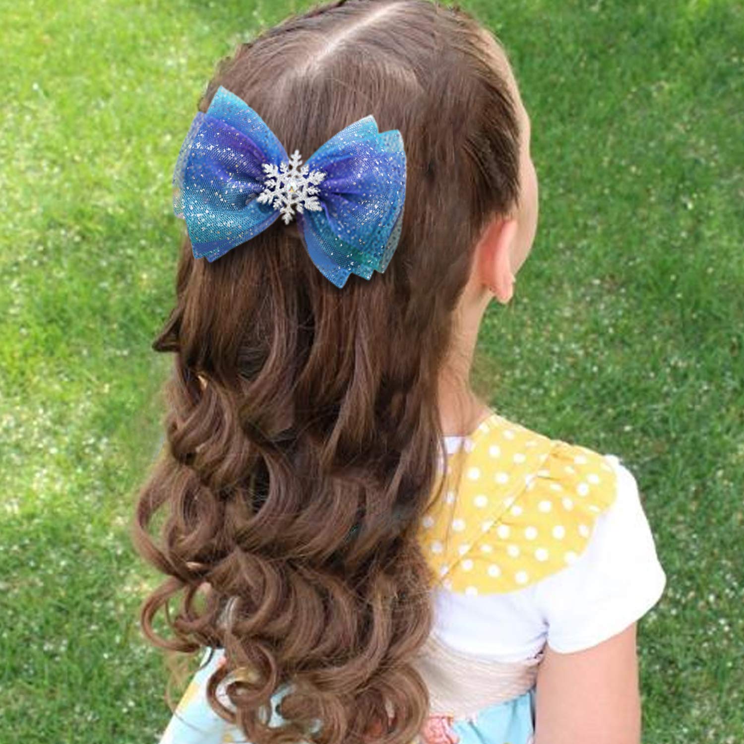 SUNSHINE 2PCS Hair Bow For Girls Frozen Snowflake Hair Accessories Hair  Clips Hair Barrettes For Women Accessories Mesh Hairpin（Blue) | Lazada PH