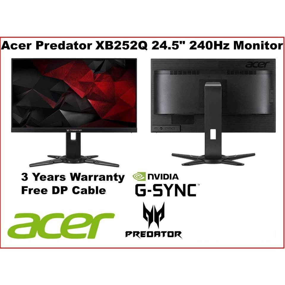 READY STOCK] Acer Predator XB252Q 240Hz G-Sync LED Gaming Monitor (PC) * 3  Years Warranty * | Lazada PH