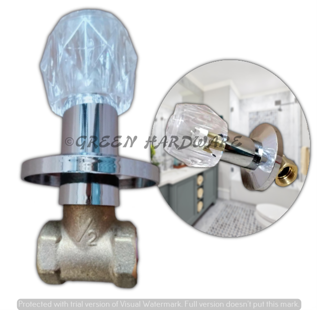 1PCS Single Shower Valve (Acrylic Handle) Shower Stall Valve, 1/2" IPS