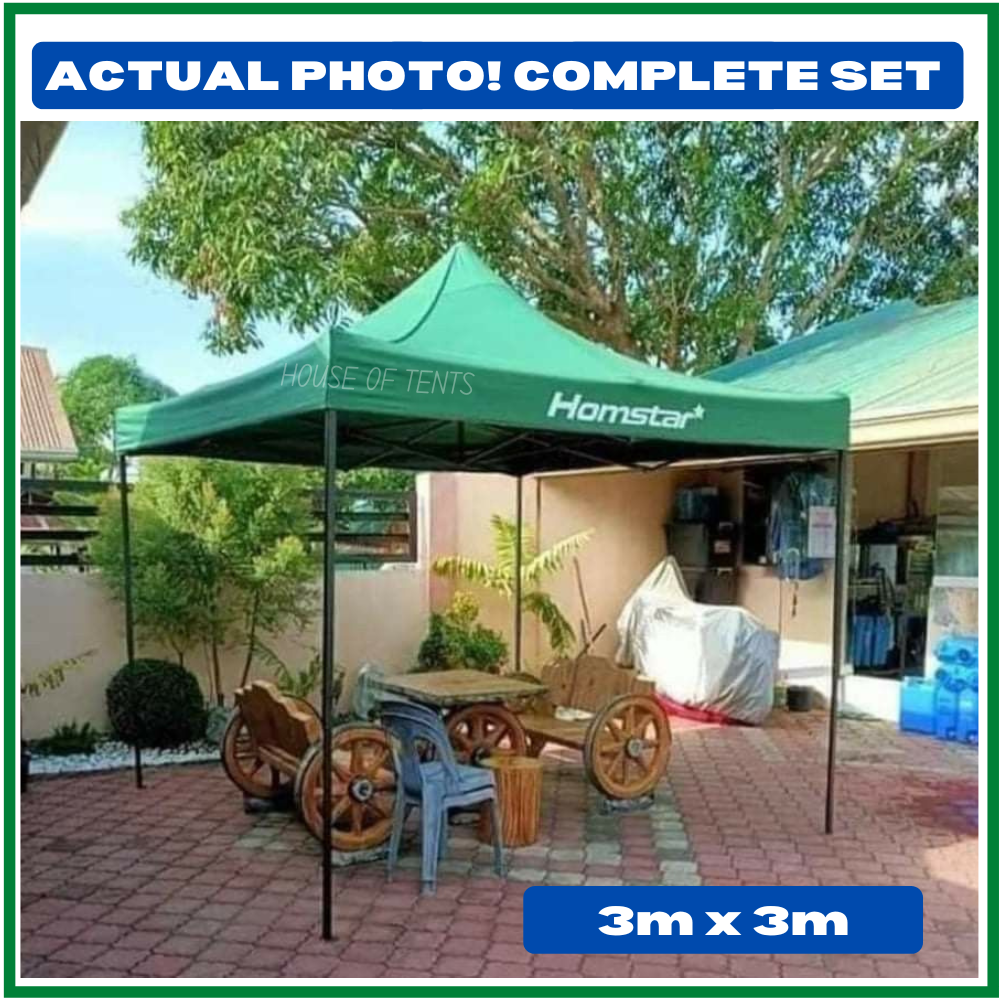 HOMSTAR Tent 3M x 3M Canopy Gazebo Adjustable Height (Frame