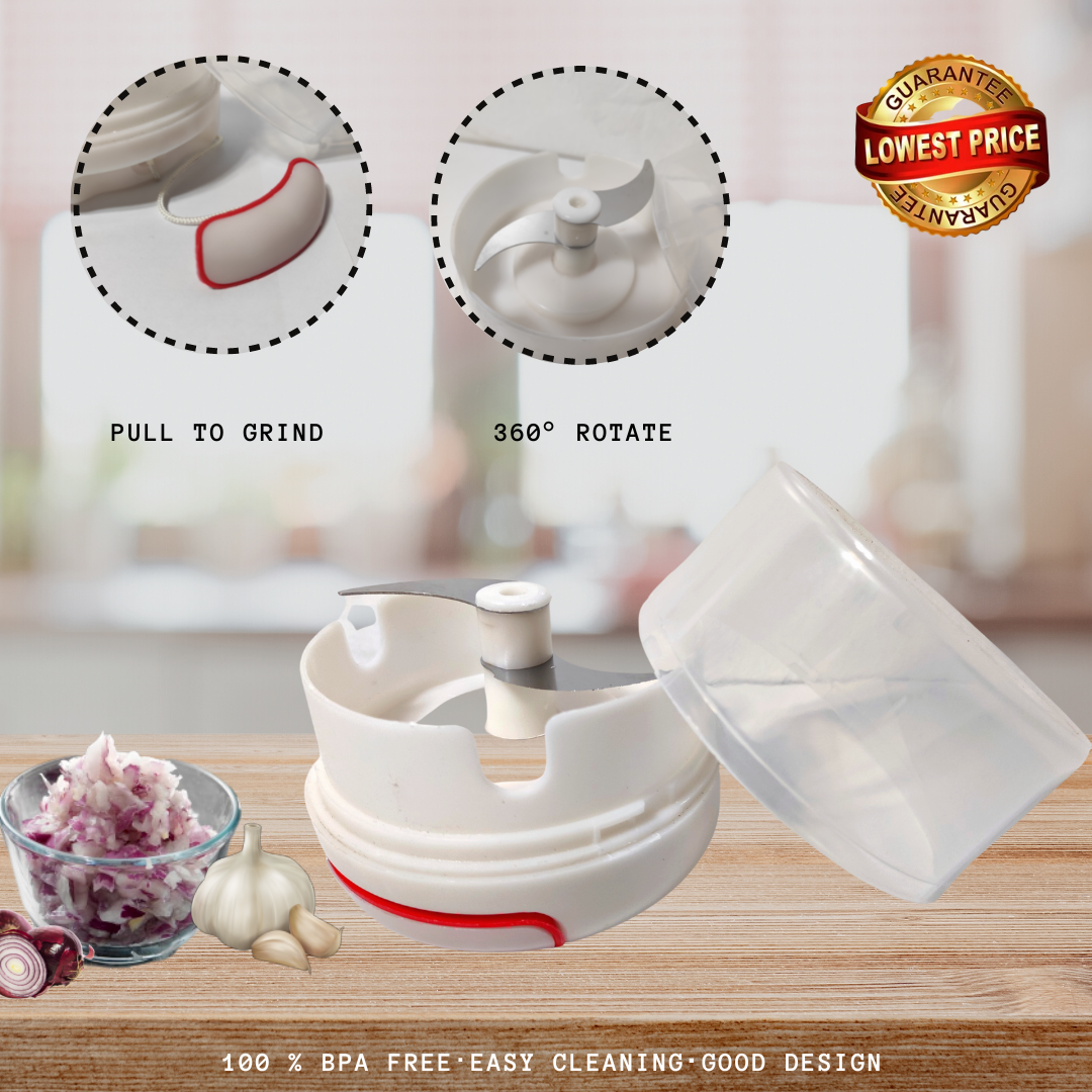 Mini Hand Pull Food Chopper Garlic Grinder Onion Ginger Masher Shredder