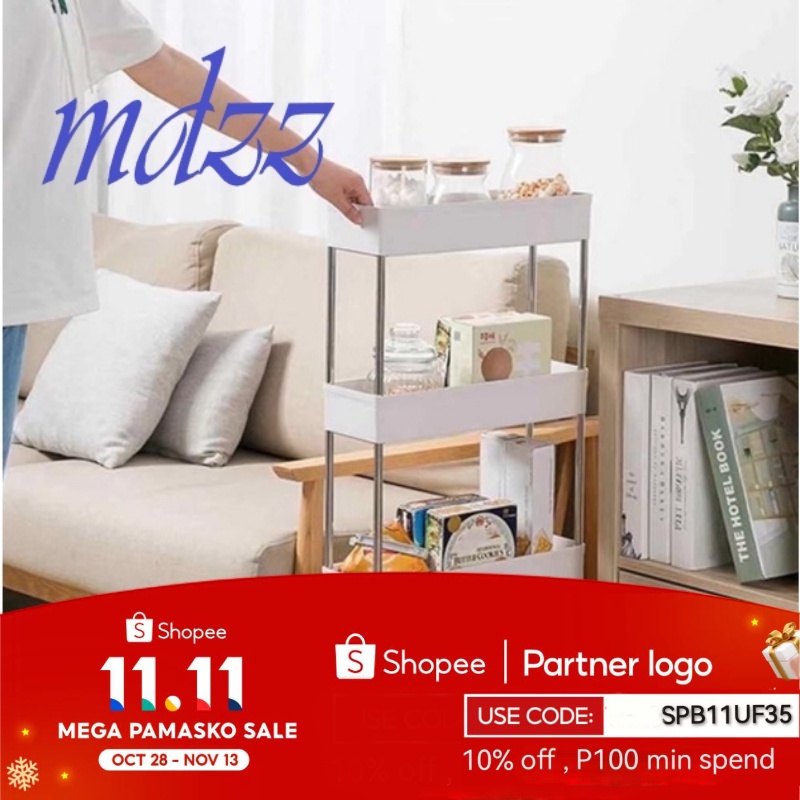 4 layer Bath Rack Bathroom Shelves Rolling Trolley Kitchen Organizer