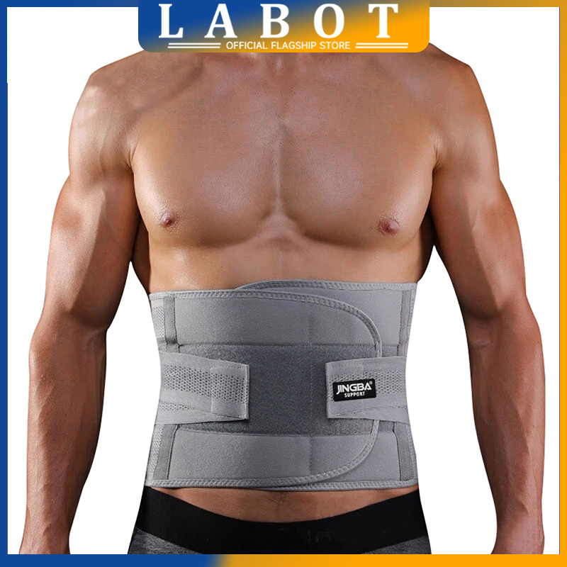 JINGBA Lumbar Back Support Waist Trimmer for Men Spine Breathable Light  Waist Trainer with 3 Stays Waist musculation Abdominale Sweat Belt for  Fitness Sports Back Pain Reliever and Injury Prevention Back Brace